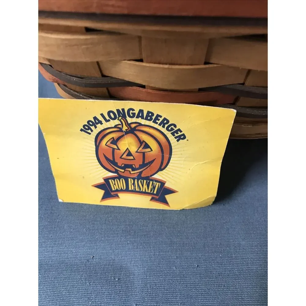 Vintage 1994‎ Longaberger Boo Basket with Jack O' Lantern Basket Liner
